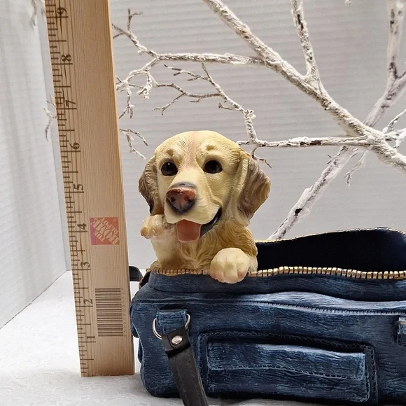 #ADW Charming Dog Figurine in Blue Bag CERAMIC Planter - Picture 5 of 10